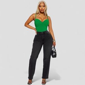 5️⃣ for 2️⃣5️⃣ Fashion Nova 90s Straight Leg Jeans - Black Wash, Size 14 (Plus)